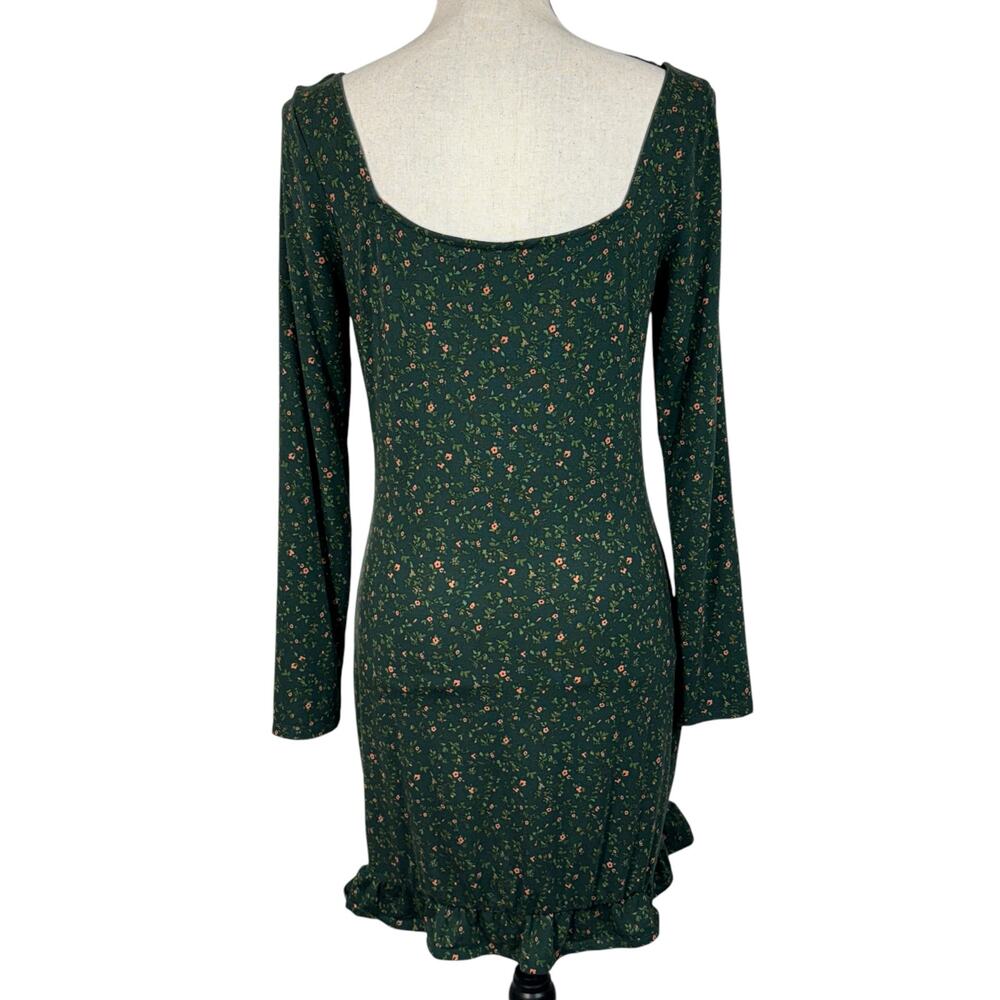 Reformation Large Angelina Knit Mini Dress Floral Sweetheart Neck Long Sleeve - Picture 7 of 11